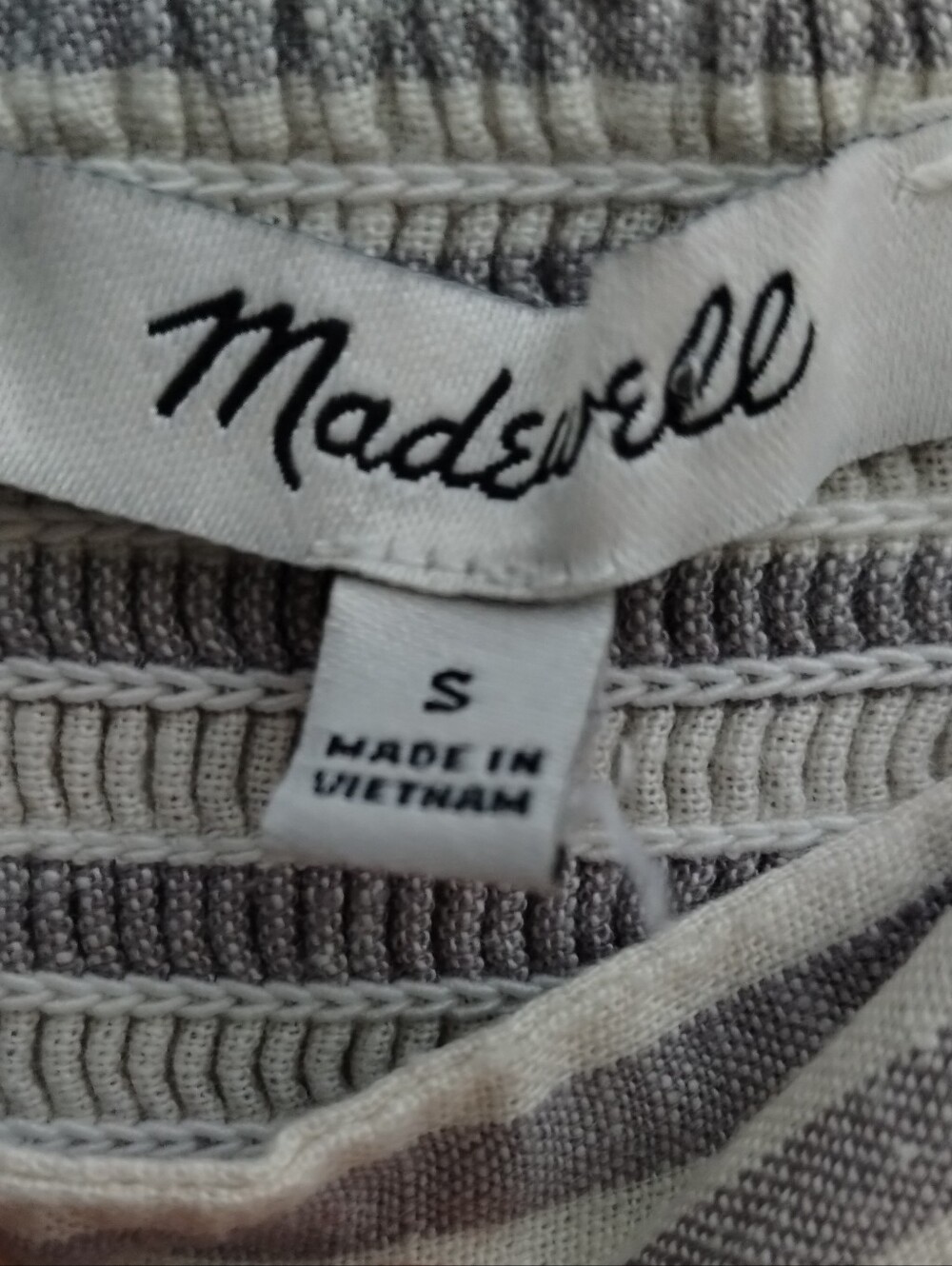 Madewell Striped Tiered Hemp Cotton Maxi Dress Pockets S - Picture 8 of 10